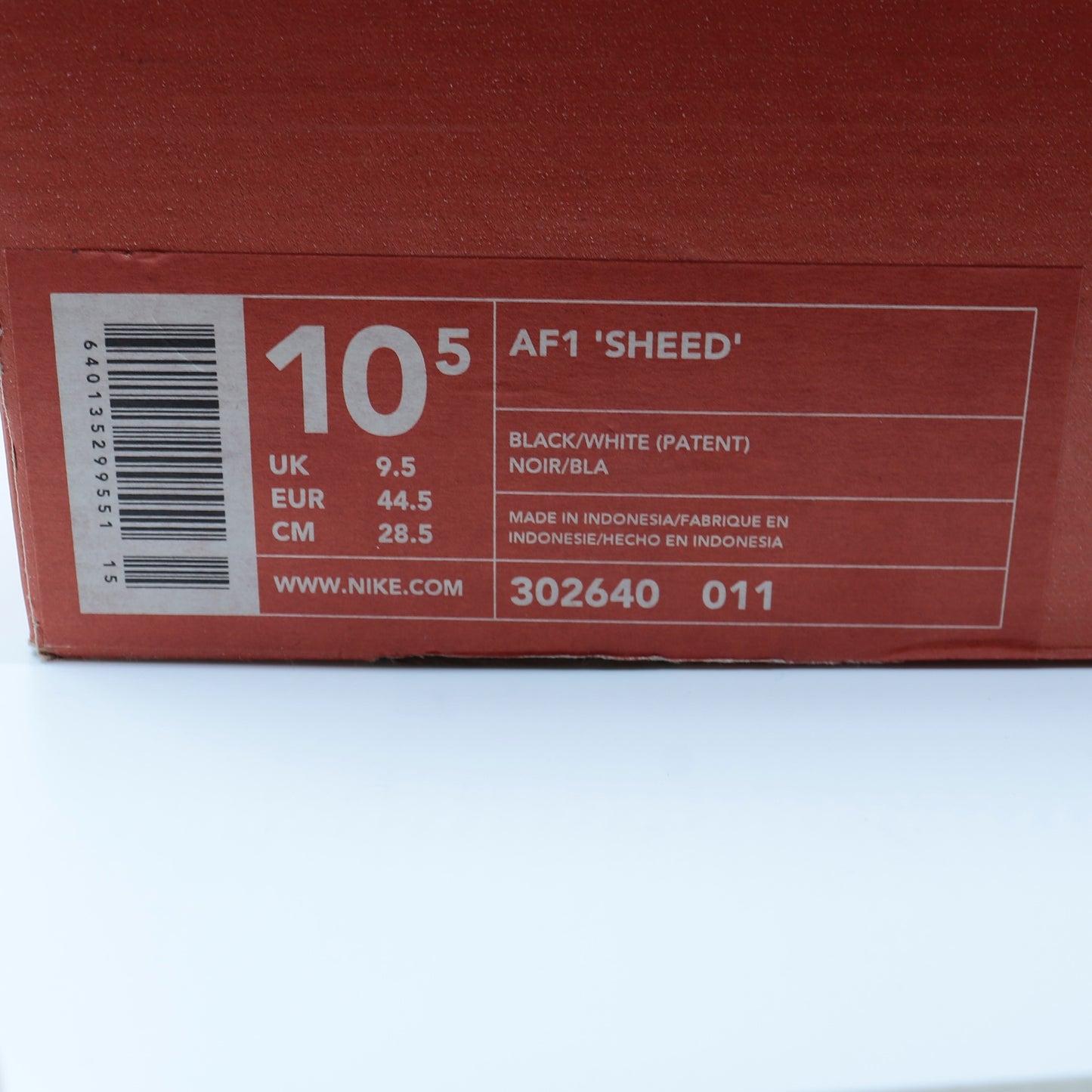 Nike Air Force 1 High Sheed Black/White 2002 Size 10.5